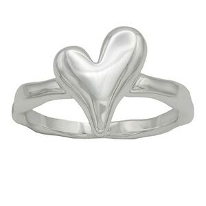 Chic Heart-Shaped Silver Ring